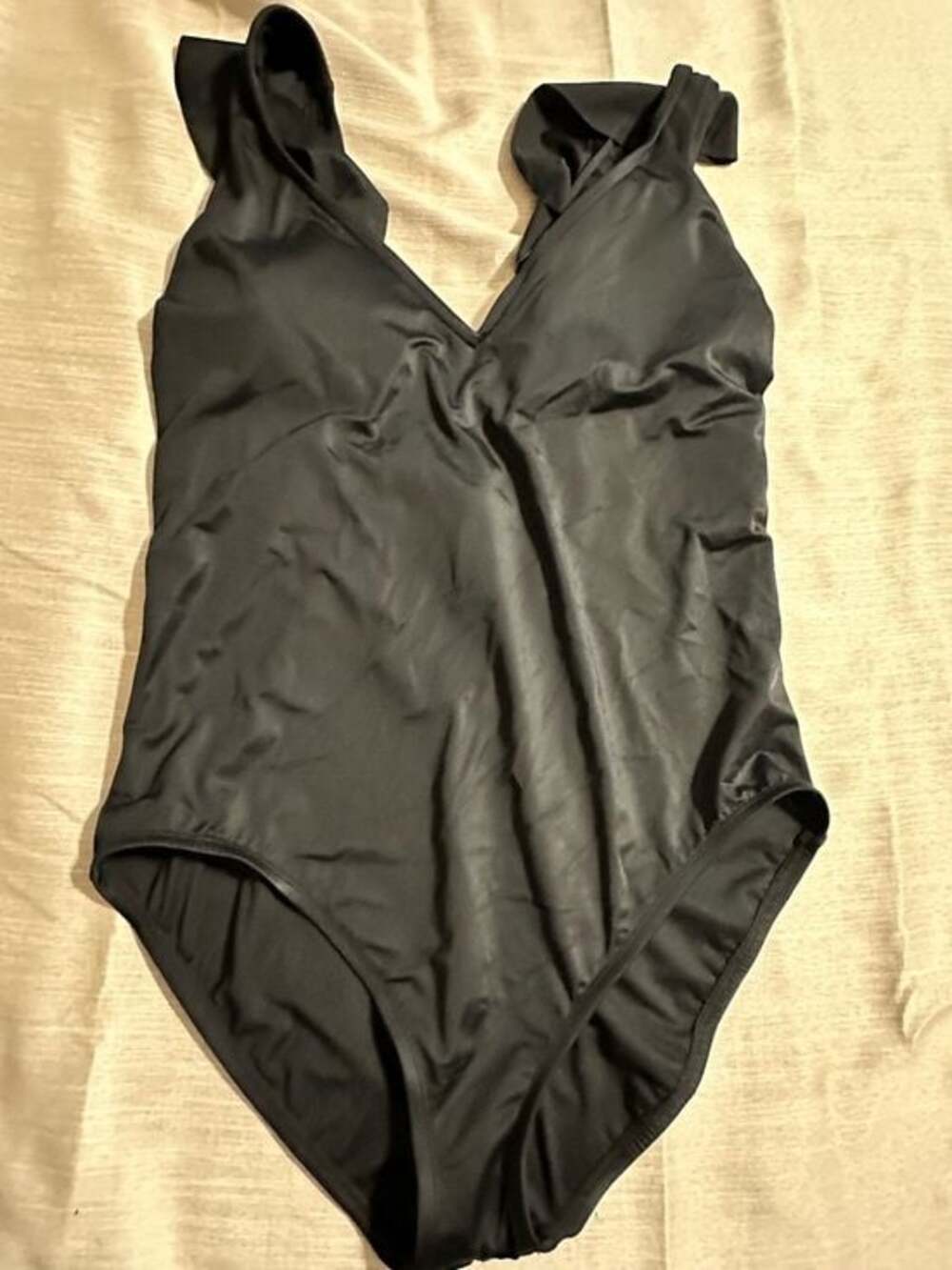 Beach Betty by Miracle Brands Sleek Black One-Piece Swimsuit XL